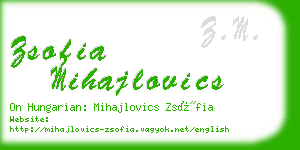 zsofia mihajlovics business card